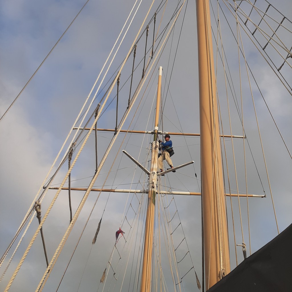Sailboat at the dock showcasing complete rigging package