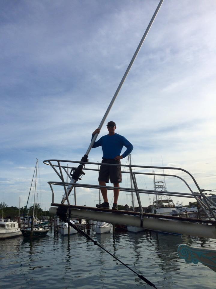 Headsail furling gear and forestay detail